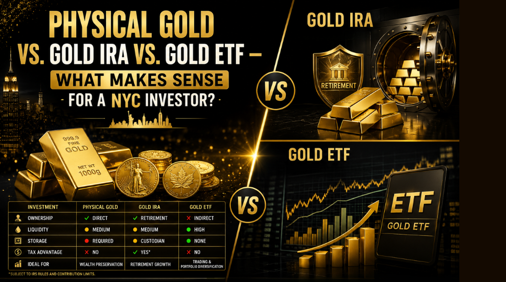 Physical Gold vs. Gold IRA vs. Gold ETF — What Makes Sense for a NYC Investor