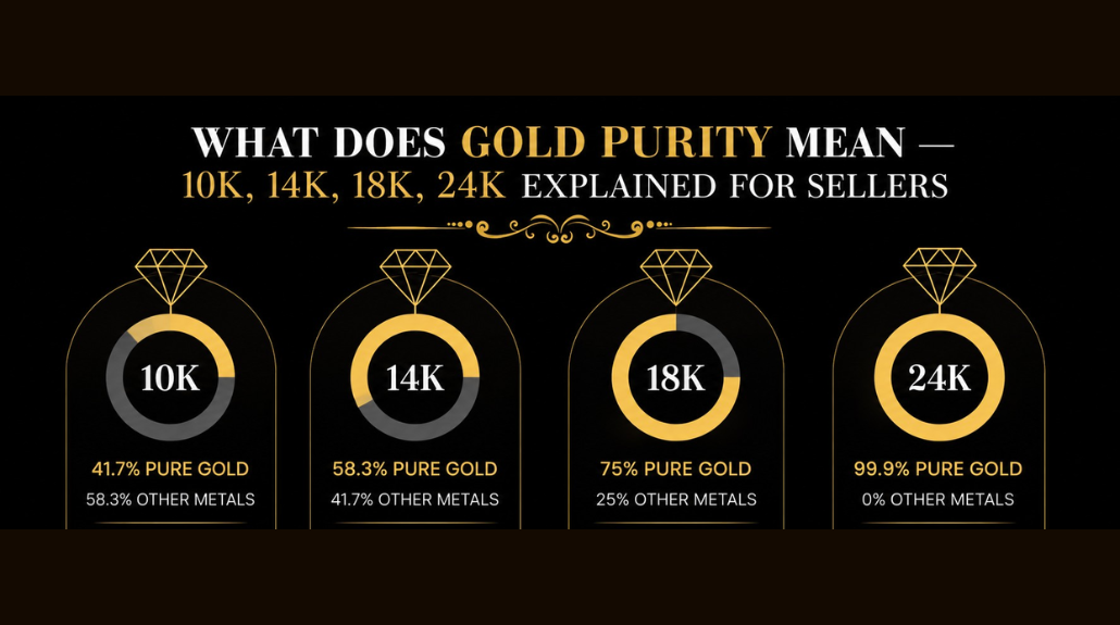 What Does Gold Purity Mean: 10K, 14K, 18K, and 24K Explained for Sellers