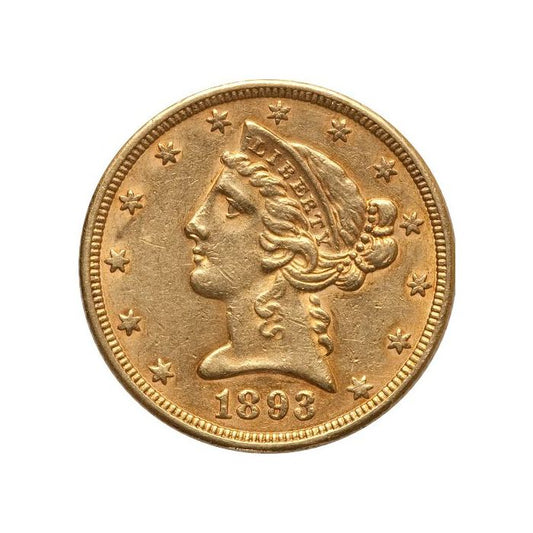$5 Liberty Head Gold Half Eagle Coin XF
