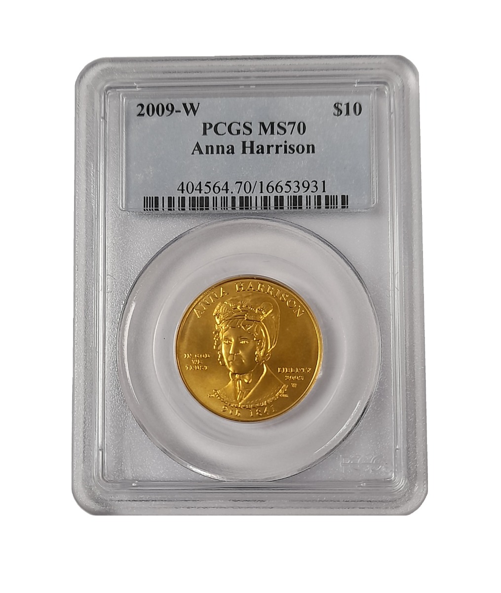 $10 Anna Harrison Gold Coin 2009-W PCGS MS70