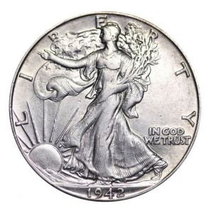 90% Silver Walking Liberty Half Dollars $10 Face Value (20 coins, Tube)
