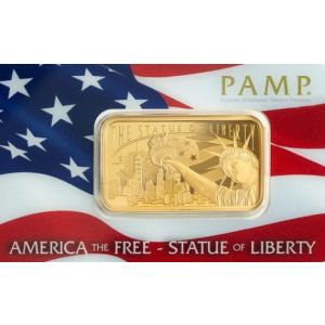 1 oz PAMP Statue of Liberty Gold Bar