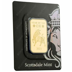 1 oz Scottsdale Year of the OX Gold Bar