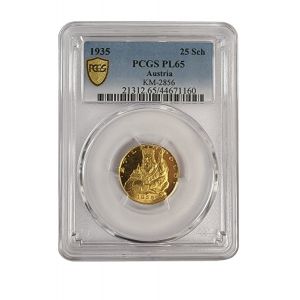 25 Schilling Austria Gold Coin 1935 PCGS PL65