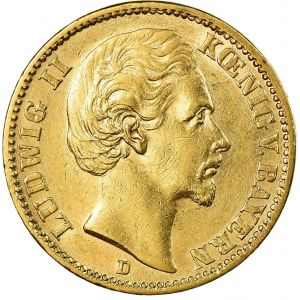 20 Mark Ludwig II 1876 German Gold Coin