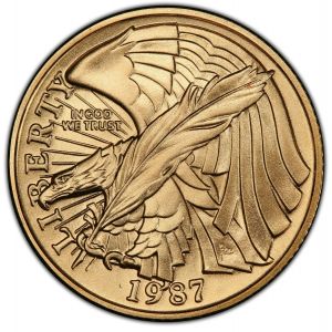 $5 U.S. Constitution Bicentennial 1987 Gold Coin