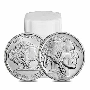 20 oz Silver Towne Silver Buffalo coins BU Tube (20 coins)