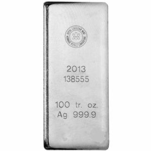 100 oz Royal Canadian Mint (RCM)Silver Bar 