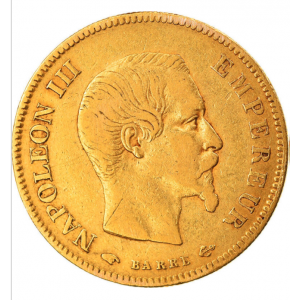 French 10 Franc Napoleon III AU .0933 oz