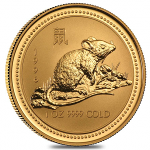 1996 1oz $100 Gold Lunar Year of the Rat BU (In Capsule)