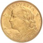 10 Francs Swiss Gold Coin 1922"B" AU/BU 0.0933oz