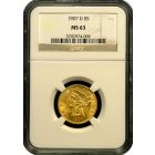 $5 Liberty Head Gold Half Eagle Coin MS63