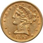 $5 Liberty Head Gold Half Eagle Coin XF