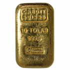 Credit Suisse 10 Tolas Gold Bar (3.75 oz)