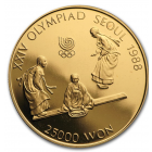 1988 South Korea 25,000 won Gold Coin 0.5oz