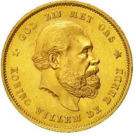 10 Guilders Netherlands Gold Coin - Willem III .1947oz